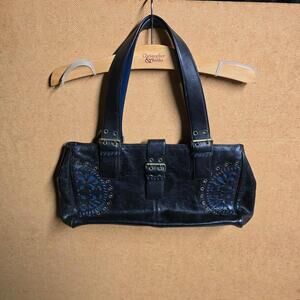 Hype Blue/Purple Leather Buckle Shoulder Bag Y2k Style